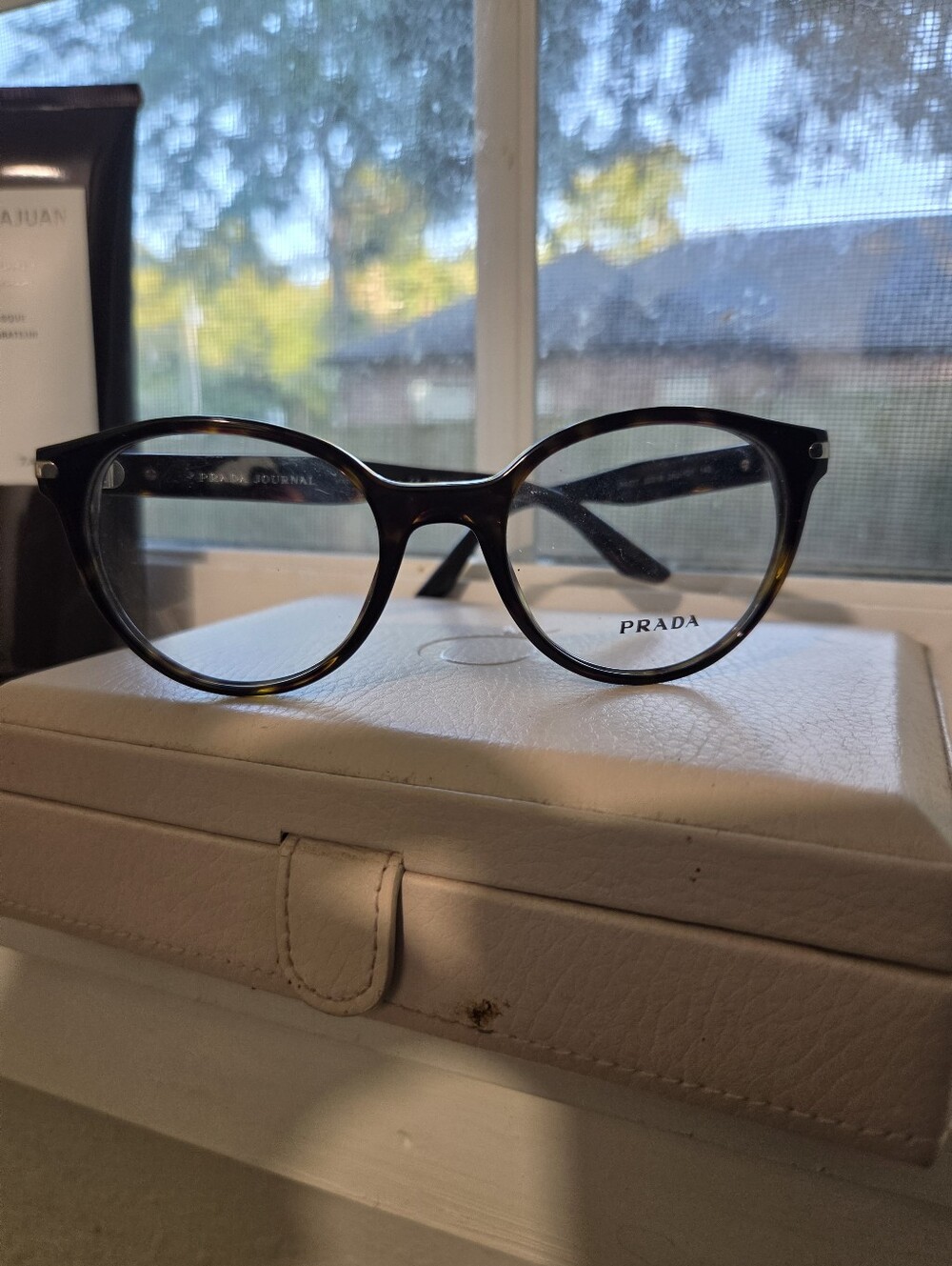 Prada Unisex Dark Brown Tortoiseshell Eyeglass Frames